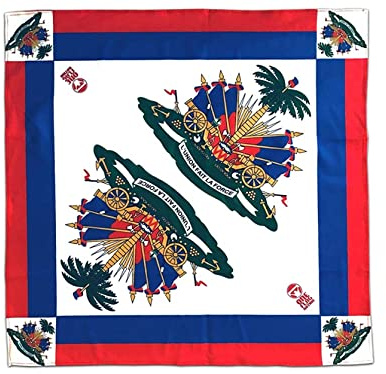 BUNFIREs 2pcs. Haiti Flag Haitian Bandanas Haiti Flag Day Bandana Head Wrap SCARF Creole Haitian Caribbean Port au Prince