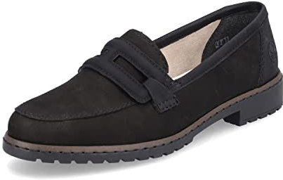 Rieker Damen Slipper 51864, Frauen Slip On,lose Einlage,College,Schuhe,Businessschuhe,Anzugschuhe,elegant,büro,Freizeit,schwarz (00),36 EU / 3.5 UK
