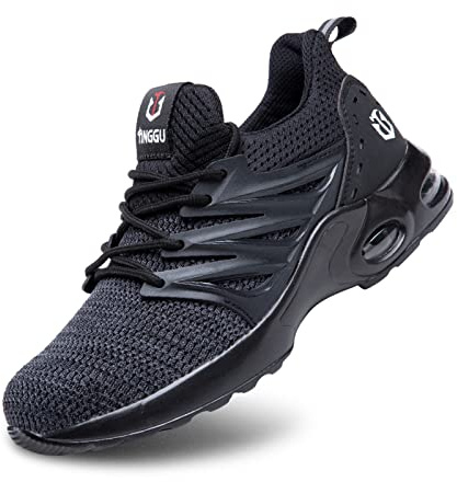 Safety Shoes Mens Safety Trainer Womens Steel Toe Cap Trainers Lightweight S1 S2 S3 Work Shoes Protective Industrial Non Slip C-Black 6.5UK(EU40)