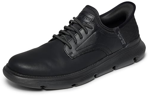 Skechers Homme Garza Gervin Slip-on, Black Leather, 42.5 EU Large