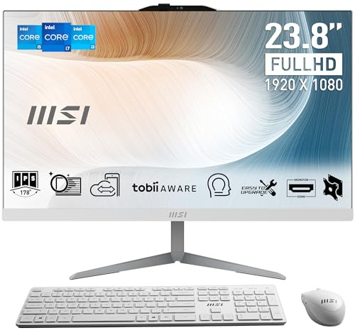 MSI Modern AM242 12M-644IT All In One, 23.8 IPS, 1920x1080 (FHD), CPU Intel Core i5-1235U, RAM 8GB, SDD (512GB), Non-touch, Windows 11 Home, Bianco