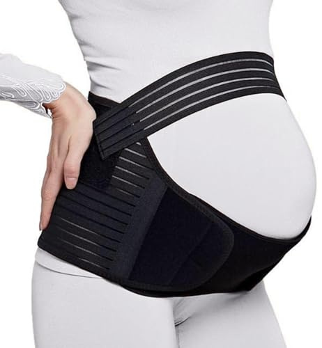 LFCFBH Pregnancy Support Belt, Maternity Belt for Birth Preparation Labour Relieve Back Pelvic Hip Pain (Black, Size L)