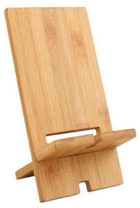 Multifunktionaler Handy-Halter aus Holz,Telefonständer und Tablet-Ständer aus umweltfreundlichem Bambus aus Holz,Handy-Ladeständer,Multifunktional Leicht zu Tragen,8*14CM,Hand Ständer (Gerade)