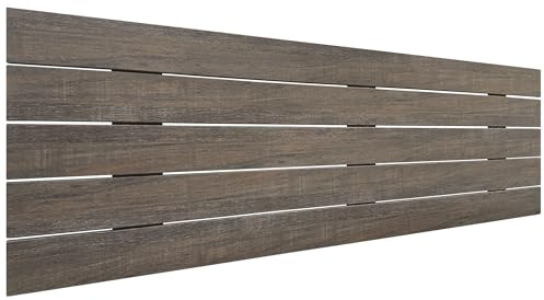 DHOME Sänggavel i Återvunnet MDF-Trä Horisontell Pallstil Pallbädd Inkluderar Beslag (150x46 Palet 5, Amazonas Ek)