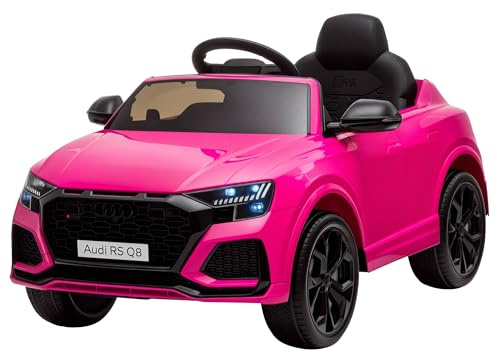 HOMCOM Voiture électrique Enfants sous Licence Audi RS Q8, Voiture à Batterie 6 V, véhicule électrique avec télécommande, USB, Musique, Bluetooth, pour Enfants de 3-5 Ans, Rose