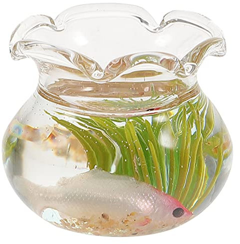 Abaodam Mini-Tank-Modell Für Mini- Maßstab 112 Miniatur-Aquarium Glas-fischtank Für Puppenhaus- Zufällige Farbe