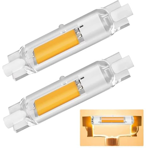 Dvnoua Ampoules R7S LED 78mm Dimmable 20W, R7S LED 78mm Équivalent à 200W Ampoule Halogène J78mm, Blanc Chaud 3000K 2000LM, Sans Scintillement, Éclairage à Faisceau 360°, lot de 2