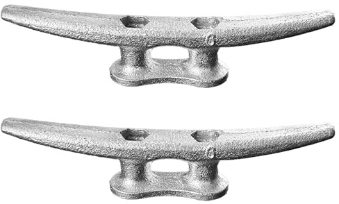 Laorde Dock Cleats 6 inch Galvanized Boat Cleats Cast Iron Marine Grade Rope Cleat for Mooring, Pier, Canoe, Nautical Maritime Decor, Tie Down (2 Pack)