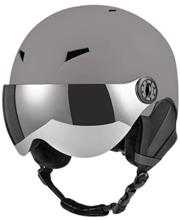 Oshhni Casque de Ski avec visière et Masque de Snowboard. Confortable et léger, cet Accessoire est idéal pour Les Enfants, Les Adultes, Les Hommes Les, Gray M