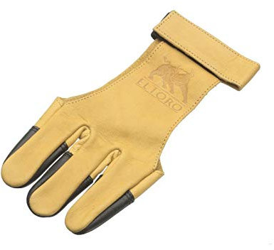 elTORO Traditioneller Schießhandschuh Tradition (Gelb-Schwarz) Bogenschießen (XL)