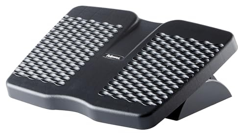 Fellowes Foot Rest Under Desk - Refresh Foot Support Ergonomic Foot Rest with 2 Height Adjustments & Massage Surface - Foot Rest Stool for Office & Home - Black