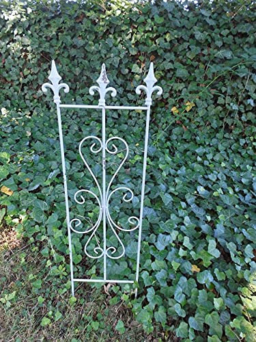 Verziertes Rankgitter Rankhilfe Eisen massiv hellgrau 104 x 35 cm