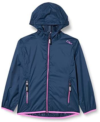 CMP - Giacca Kid G con Cappuccio Antipioggia, Blue, 128