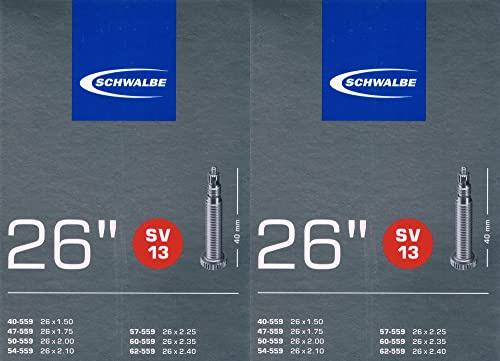 2X Schwalbe SV 13 Schlauch 26' 559 Ventil: Französisch Sclaverand SV13