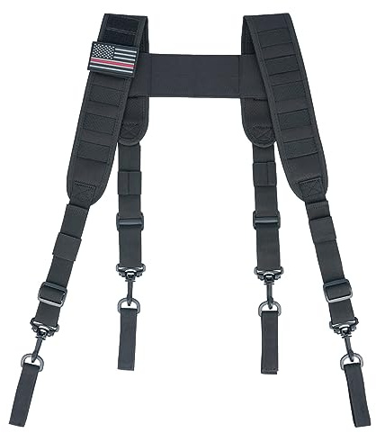 MELOTOUGH Tactical Suspenders for Duty Military Belt Harness Police Suspenders Law Enforcement Belt（Black）