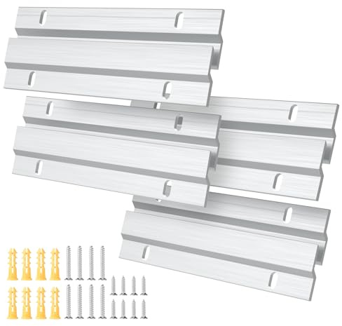 EFUTURETIME 15cm Z Alluminio Resistente per Foto, 4 Coppie di Z Bar Fissaggio con Viti per Telai, Testate, Pannelli e Scaffali Pesanti
