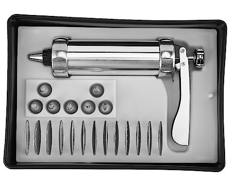 PerGar Outil de Presse à Biscuits, Injecteur de Remplissage de Cupcakes, Outil de Pâtisserie à Biscuits en Acier Inoxydable pour la Décoration de Gâteaux, PERGARMEODA4VPZI
