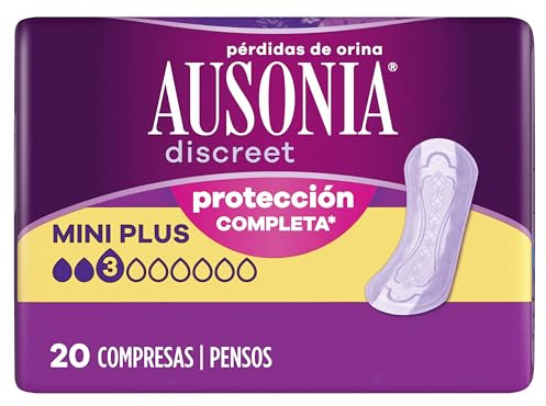 Ausonia Discreet Compresas Mini Plus, Pack de 160, Para Pérdidas De Orina Para Mujer, Protección Completa*, Discreción Increíble