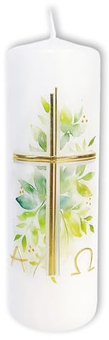 Osterkerze Blätterwald 150x50