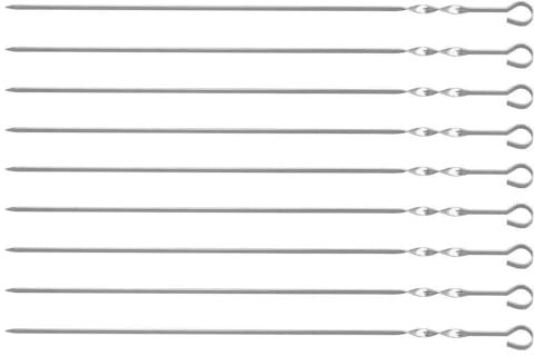 Schaschlikaufsatz Grillspieße Spießaufsatz Spießhalter Gestell für Gasgrill/Kohlegrill mit Schaschlikspießen Edelstahl 353mm 550mm 600mm 650mm 700mm (10 Stk. Schaschlikspieße 50cm Länge)