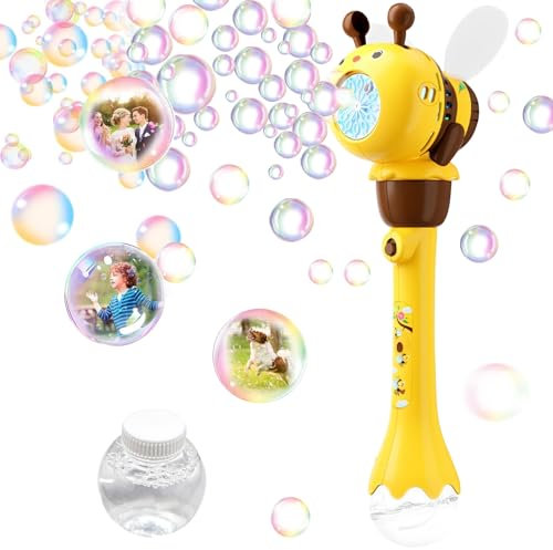 Mecctuck Seifenblasenmaschine, Seifenblasen, Seifenblasenpistole, Seifenblasenmaschine Kinder, Seifenblasen Pistole mit 90ML Seifenblasen Flüssigkeit, Seifenblasen Stab für Party Geburtstag Hochzeit