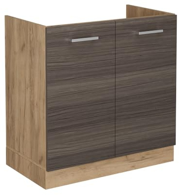 Vicco Mobile lavello cucina R-Line, Grigio nobile, 80 cm senza piano di lavoro, per la libera combinazione all'interno di sistemi cucina modulari