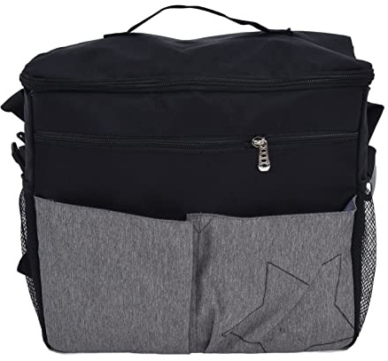 HPZIHUIT Bolsa de pañales Multifuncional Impermeable de Gran Capacidad, Mochila de Maternidad, Bolsas de Cambio de bebé para Viajar (Mica Negra)