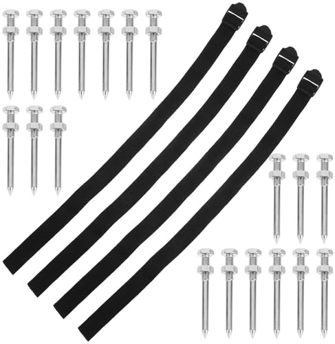 LOORGVEL Zapatos Aireadores para Césped Clavos de Metal 58 MM y Correas Ajustables Juego de 34 Piezas para Airear Jardín y Suelo Herramienta Manual para Cuidado de Césped Exterior
