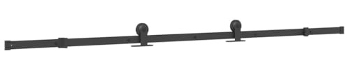 Mokuyary skjutdörrsbeslag set 213,5 cm stål svart, skjutdörr barn skjutdörrsbeslag löpskenor set, skjutdörrsystem kit för innerdörrar, trädörr