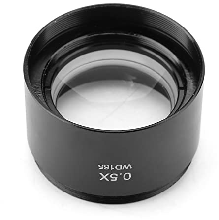 FTVOGUE Objectif de Microscope Stéréo Auxiliaire 0,5X avec Distance de Travail de 165mm pour Microscopes Vidéo Industriels et Grands Spécimens