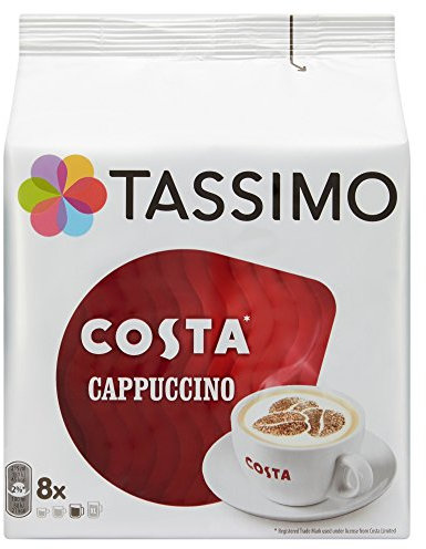 Tassimo Costa Cappuccino Coffee Pods, Pack of 8