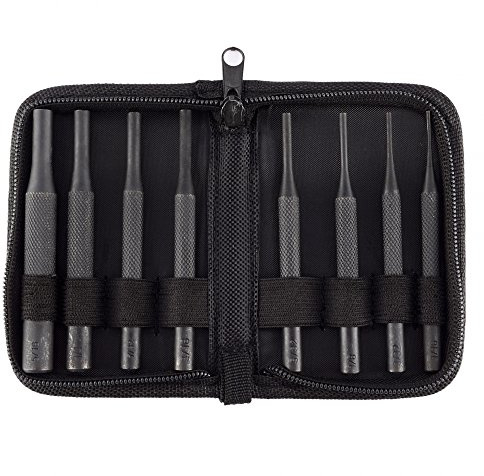8 Pieces Gunsmith Grip Pin Punch Tool Set in Zippered Organizer Carry Case for Woodwork Machinery Repairs and Crafts by BOOSTEADY