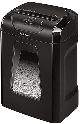 Fellowes Aktenvernichter Powershred 12C, 12 Blatt 4x40mm Partikelschnitt (P-4), mit Sicherheitssperre, leistungsstark, 20 Min. Betriebsdauer, für Home Office