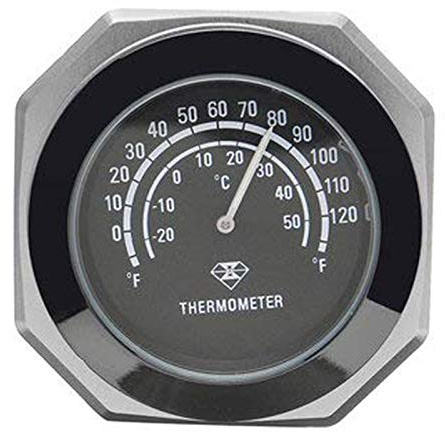 Motorcykel styrfäste nattlysande termometer klocka lysande legering temperatur display vattentät för cykel silver