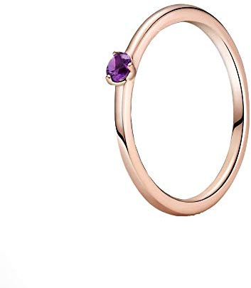PANDORA Anillo de mujer Solitario morado 189259C06, Metal precioso, Crystal