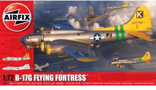 Airfix Model Set, A08017B Boeing B17G Flying Fortress Model Building Kit, Kits de avión Modelo de plástico para Adultos y niños Mayores de 8 años, el Juego Incluye bebederos y calcomanías