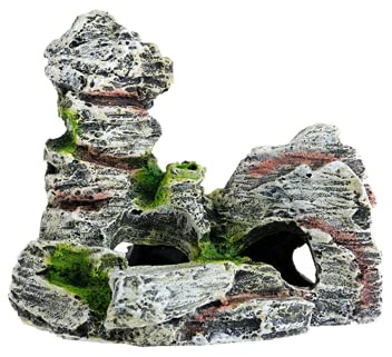 Décorations d'aquarium Aménagement paysager Trou de souche d'arbre Cachettes de grottes rocheuses Réservoir de poissons en pierre Résine Bois flott fournitures de maison Accessoires de château