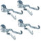 Relaxdays Klemmhaken Camping, 4er Set, Haken für Zeltstangen, bis 25 mm, Metall, Zelt Kleiderhaken zum Klemmen, silber