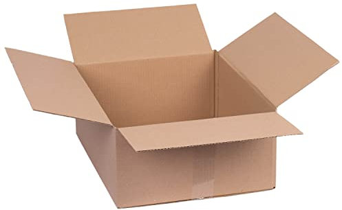 smiley pack 25 Stück Faltkartons 450 x 350 x 180 mm braun Versandkarton Verpackungskartons 45 x 35 x 18 cm aus Wellpappe 1 wellig Karton Pappkarton Versandbox Paket Päckchen