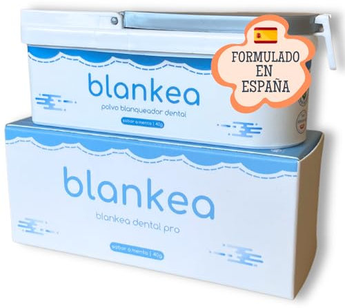 Blankea Polvo Blanqueador Dental Profesional - Pasta de Dientes Blanqueante Sabor Menta - Blanqueamiento Dental en Casa - Elimina las Manchas de Café, Té, Vino, Sarro y Placa Dental
