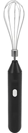 Batidor de Huevos Eléctrico de Carga USB de Mano Espumador de Leche Portátil de Acero Inoxidable Suministros de Barra de Cocina (Negro)