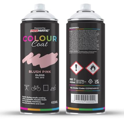 Colour Coat Pro-Matic Blush Light Pink Gloss RAL 3015 Aerosol Spray Paint 400ml (10)