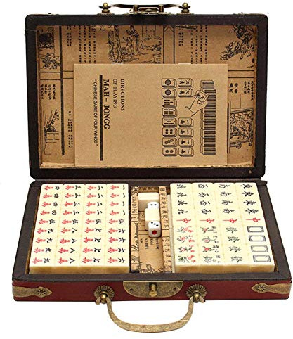 Générique Jeu De Mahjong Chinois Traditionnel, Portable, 4 Joueurs, 144 Tuiles, Étui, Jeux De Société, Mahjong, Jeu De, pour Les Adultes, pour Maison Voyages