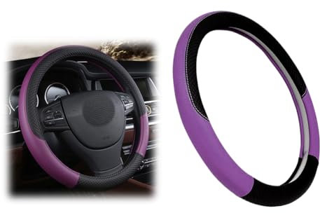 Copri Volante per Auto Universale 35-38cm, Protezione Universale Elegante, Ridurre l'attrito tra le dita e il volante, Antiscivolo, e Facile da Pulire per Volanti, Coprivolante per Auto in Pelle