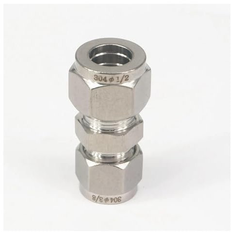 Fit Tube O/D 3/8 To 1/2 Reducer 304 Stainless Steel Sleeve Ferrule Pneumatic Connector Adapter