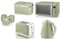 Swan Retro Green 1.5L 3KW Jug Kettle, 2 Slice Toaster, 800W 20L Digital Microwave, Bread Bin & Canisters. Retro Design Matching Kitchen Set of 7 in Green