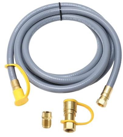 KANASI Tuyau de Gril à gaz 12 Pieds, Extension de Tuyau de gaz en Caoutchouc pour Camping-Car, Installation sans Couture pour poêle de Camping
