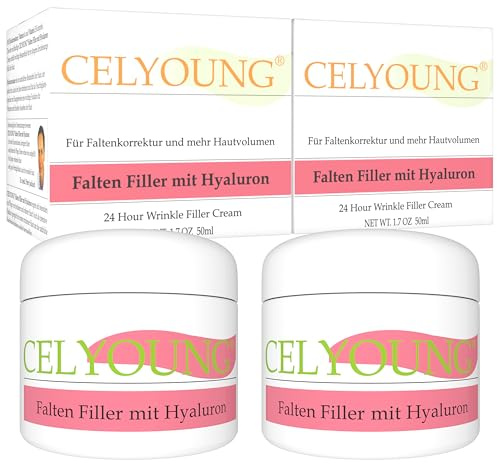 CELYOUNG® Falten Filler mit Hyaluron 100ml - Antifalten Creme - Gesichspflege Hautpflege für Gesicht, Hals und Dekolletee