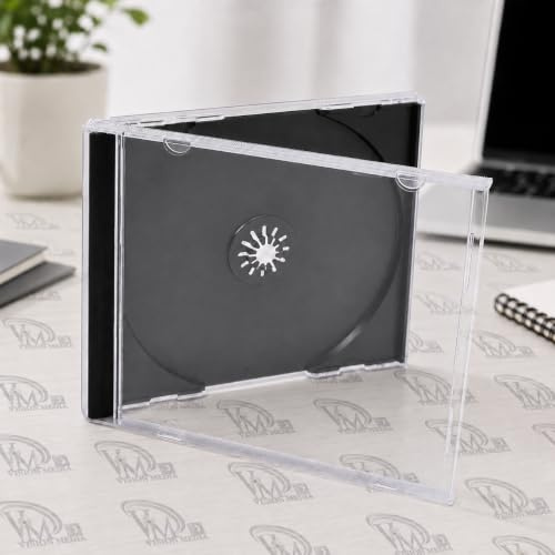 Vision Media® 5 X Single CD Jewel Case Black Tray- 10.4mm Spine