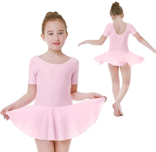Seawhisper Ballet Leotard with Skirt Ballet Dress for Girls Pink 122-128 (3XL)